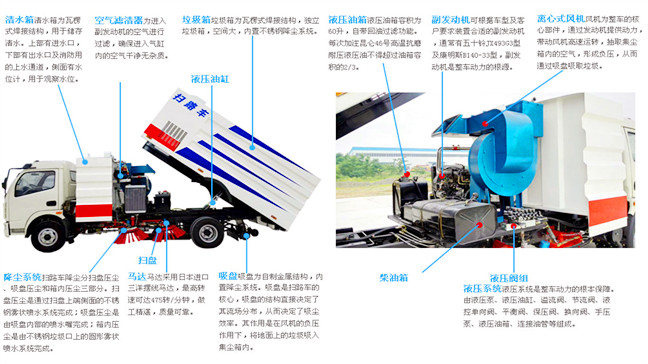 洗掃車結構圖，洗掃車維護與保養幾大注意事項