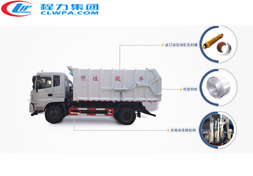 東風(fēng)嘉運(yùn)壓縮式對(duì)接垃圾車主要部位展示